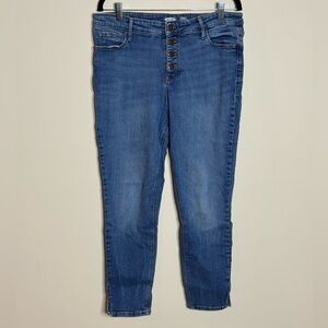 Old Navy Women’s Button-Fly Ankle Skinny Jeans - Medium Blue